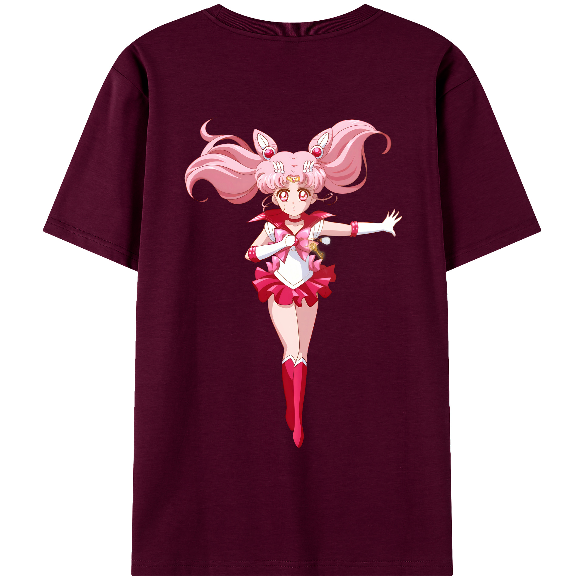 （画像用） 美少女戦士セーラームーン ちびうさ Sailor Moon Chibiusa Tsukino Usagi Small Lady Serenity レディース半袖Tシャツ(バックプリント)